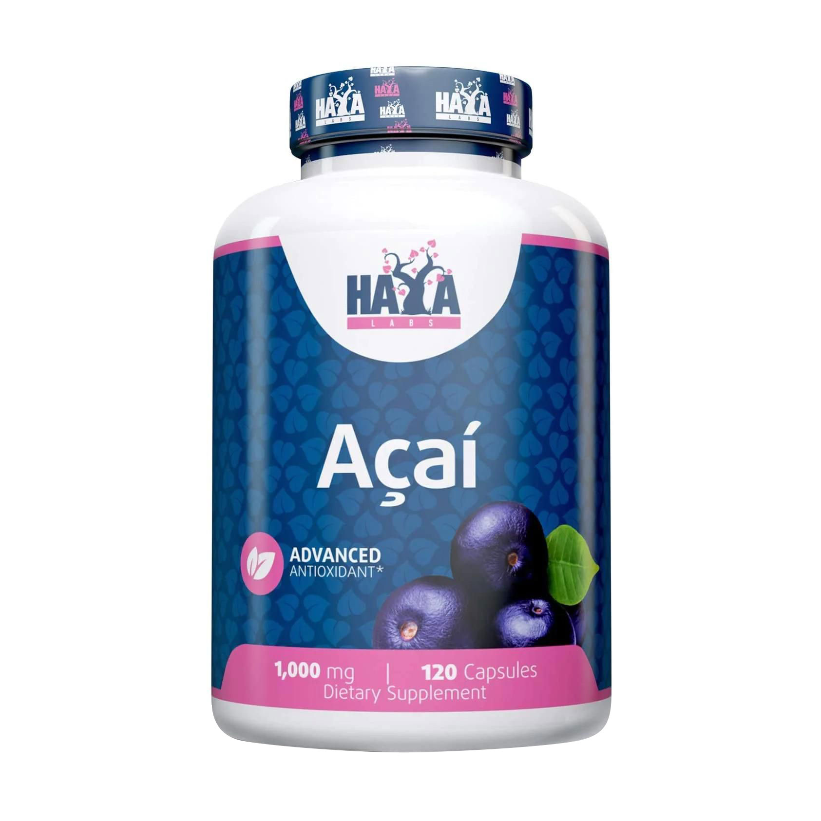 Ягоди асаї Haya Labs Acai, 1000 мг, 120 капсул